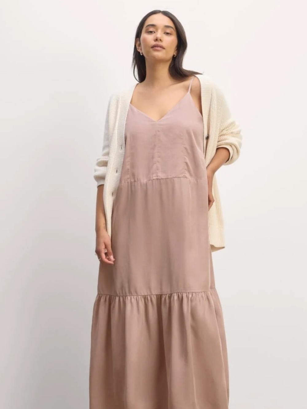 Everlane Dusty Rose Spaghetti-Strap Maxi Dress